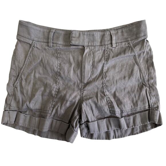 Vince Linen Blend Casual Preppy Everyday Shorts Gray Minimalist size 2 - Picture 1 of 7